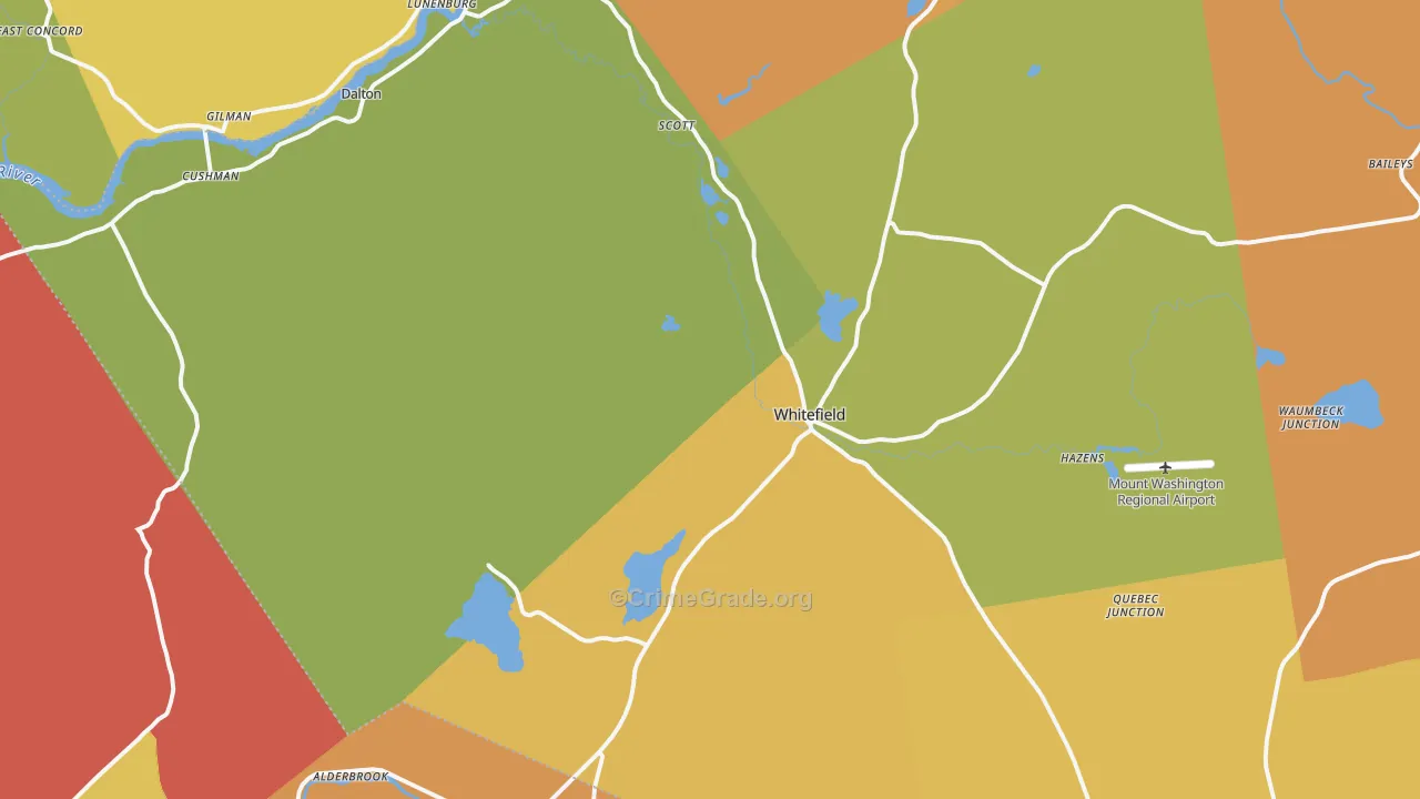 Whitefield, NH Map of Drug-Related Crime Rates