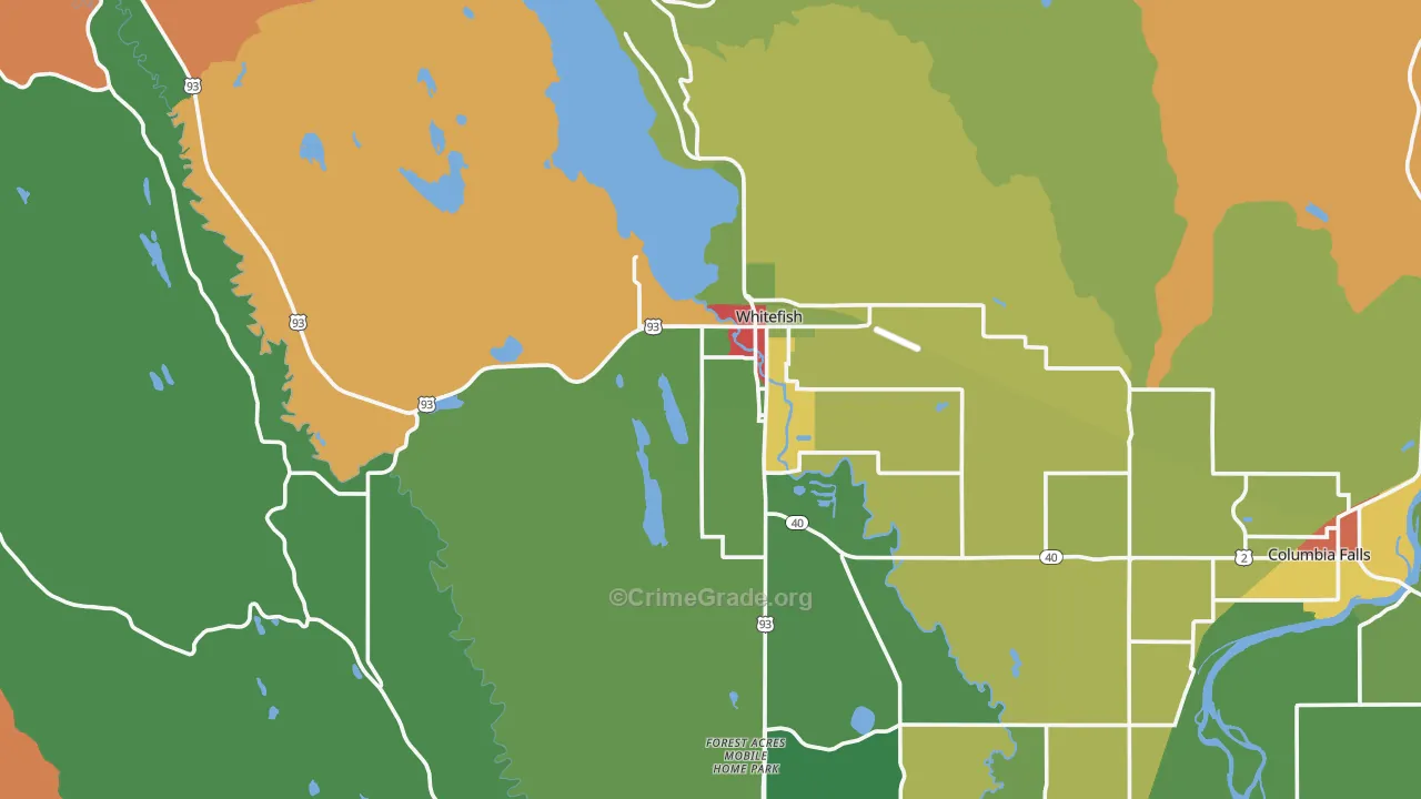 Whitefish, MT Map of Drug-Related Crime Rates