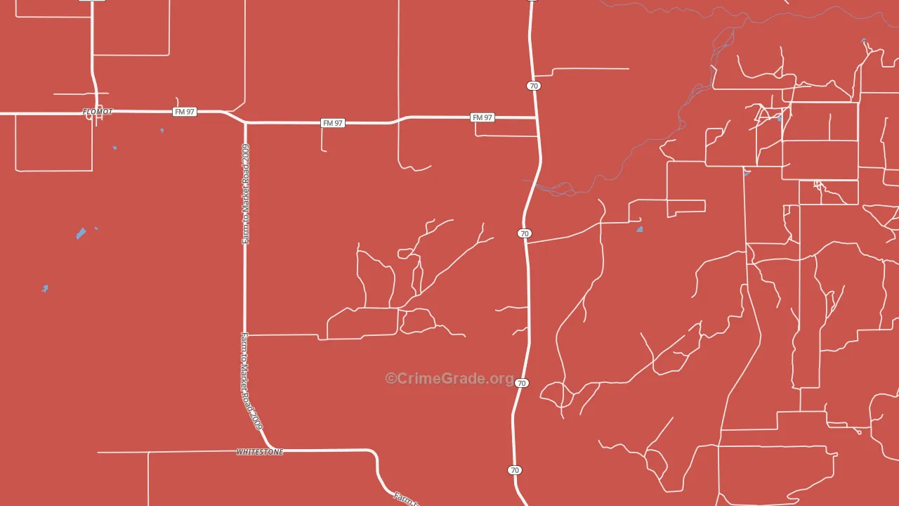 Whiteflat, TX Map of Drug-Related Crime Rates