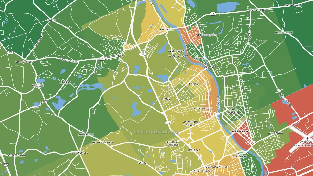 Whitehall, PA Map of Drug-Related Crime Rates