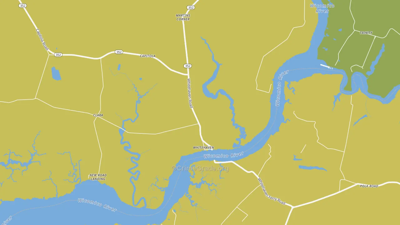 Whitehaven, MD Map of Drug-Related Crime Rates