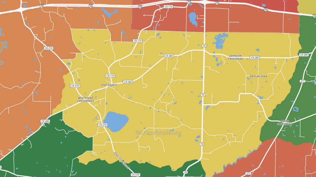 Whitehead Crossroads, FL Map of Drug-Related Crime Rates