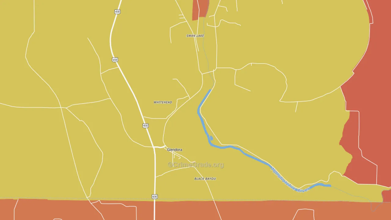 Whitehead, MS Map of Drug-Related Crime Rates