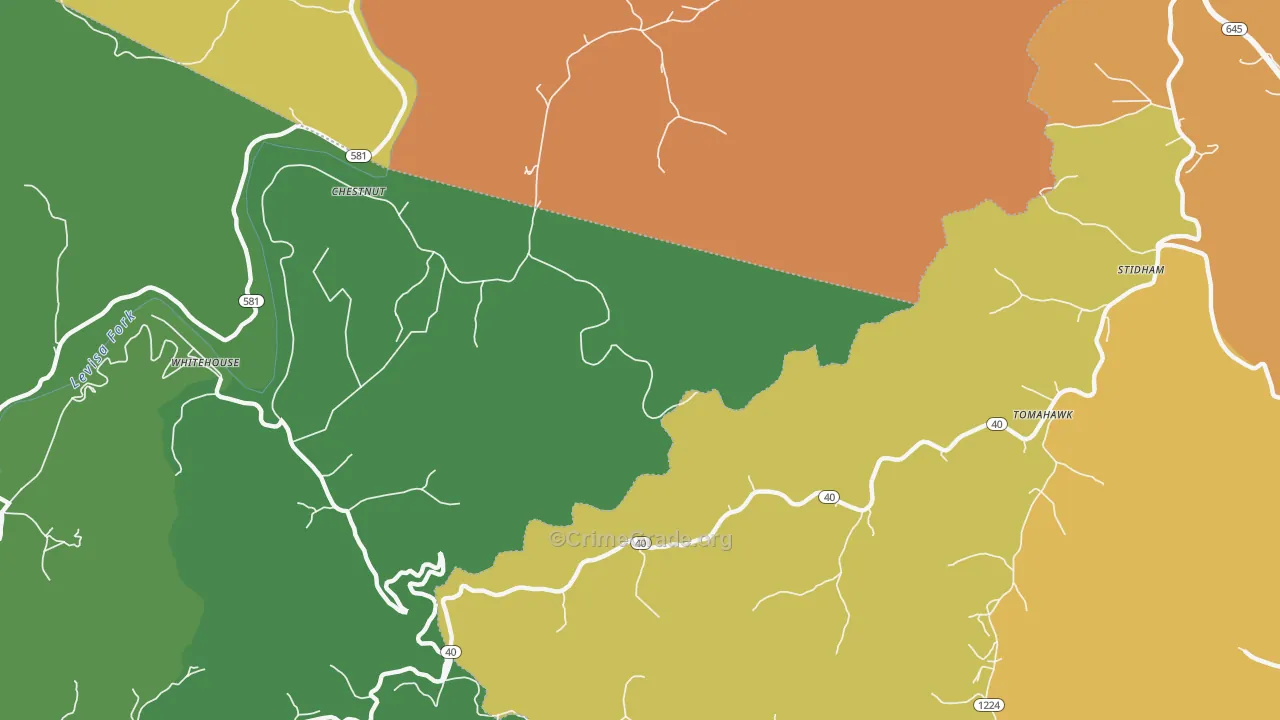 Whitehouse, KY Map of Drug-Related Crime Rates
