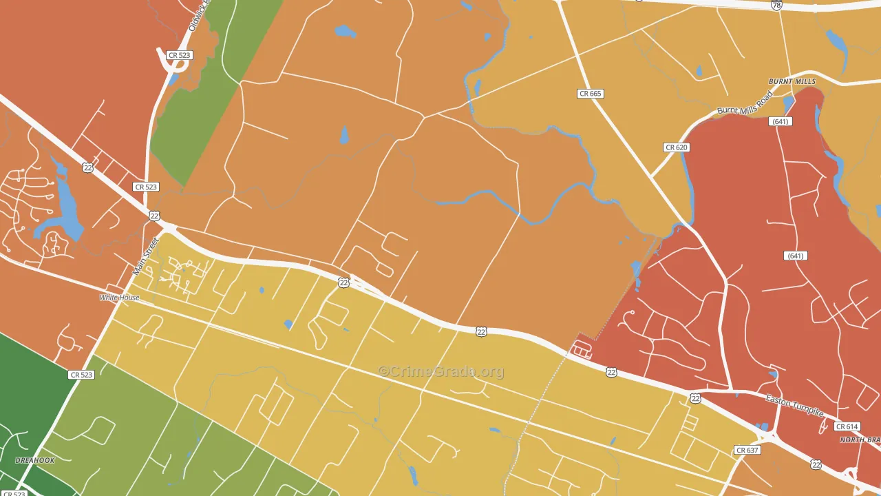 Whitehouse, NJ Map of Drug-Related Crime Rates