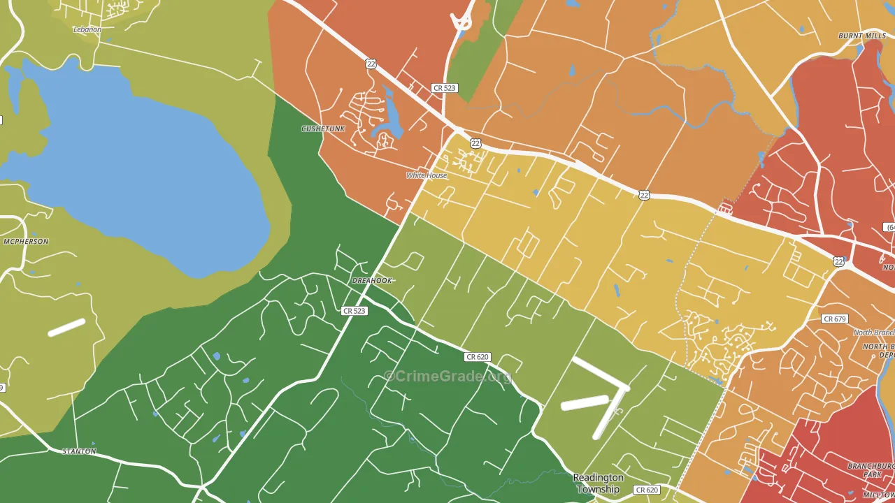 Whitehouse Station, NJ Map of Drug-Related Crime Rates
