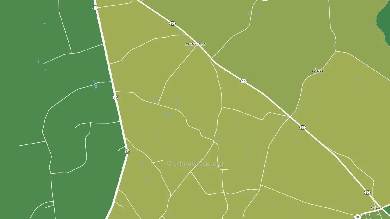 Whitehurst, NC Map of Drug-Related Crime Rates
