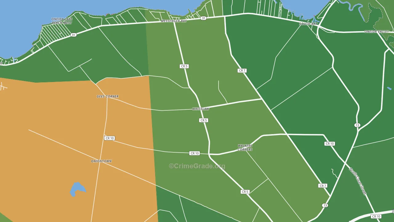 Whitelaw, NY Map of Drug-Related Crime Rates