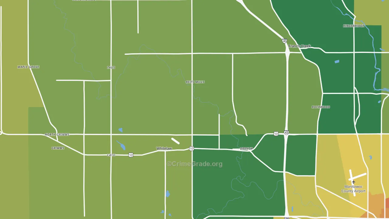 Whitelaw, WI Map of Drug-Related Crime Rates