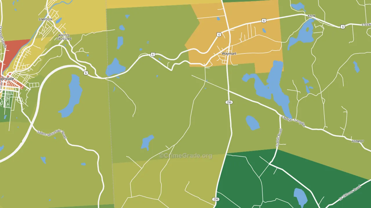 Whites Crossing, PA Map of Drug-Related Crime Rates