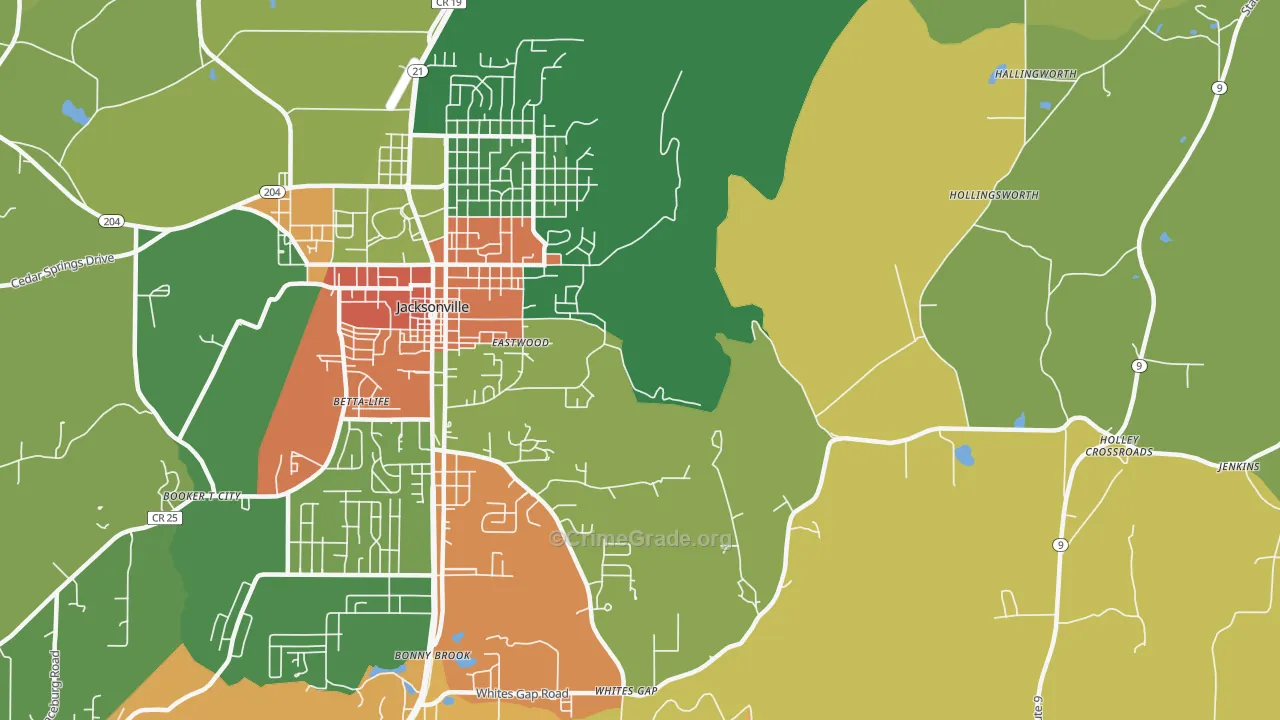 Whites Gap, AL Map of Drug-Related Crime Rates