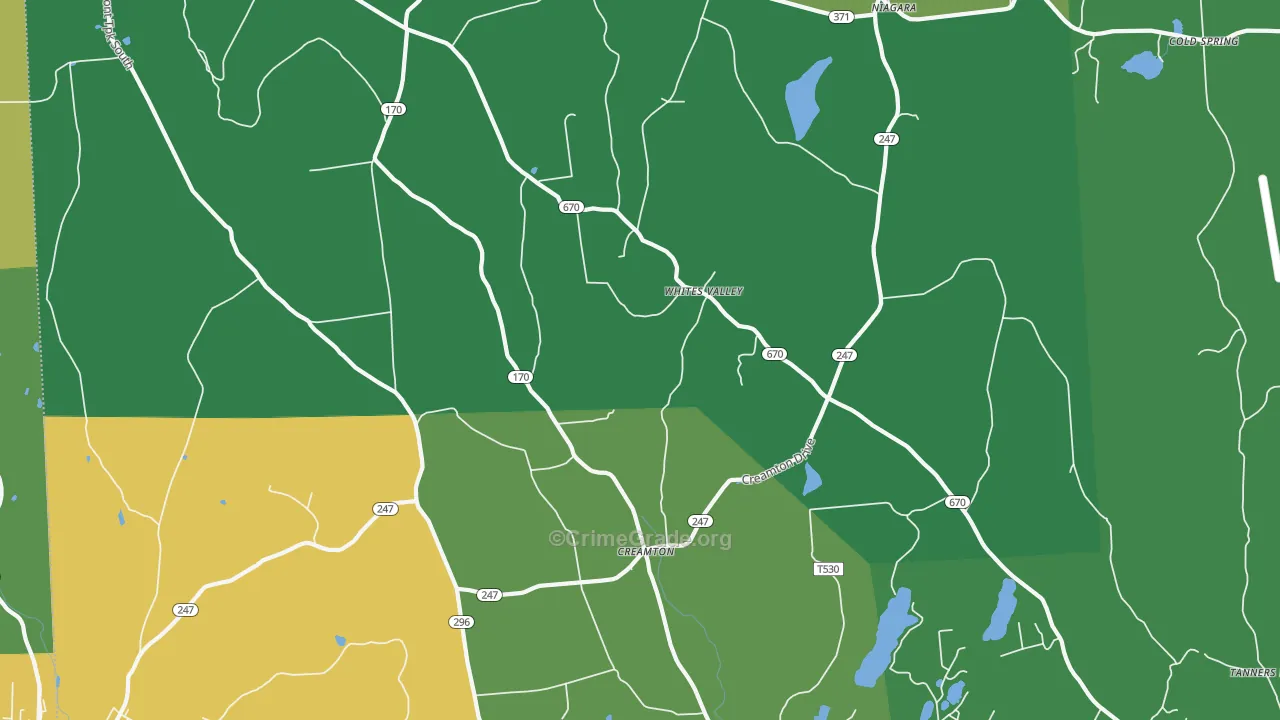 Whites Valley, PA Map of Drug-Related Crime Rates