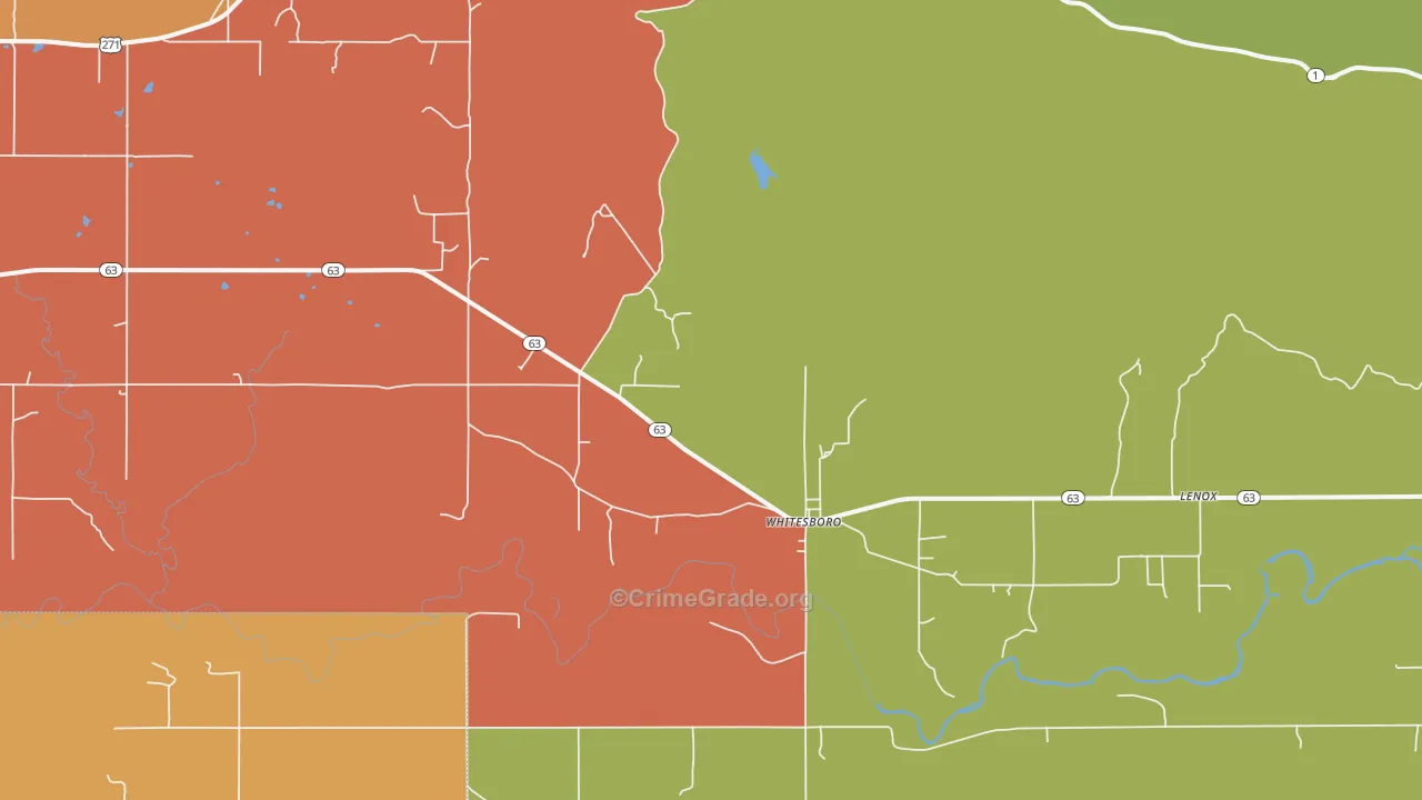 Whitesboro, OK Map of Drug-Related Crime Rates