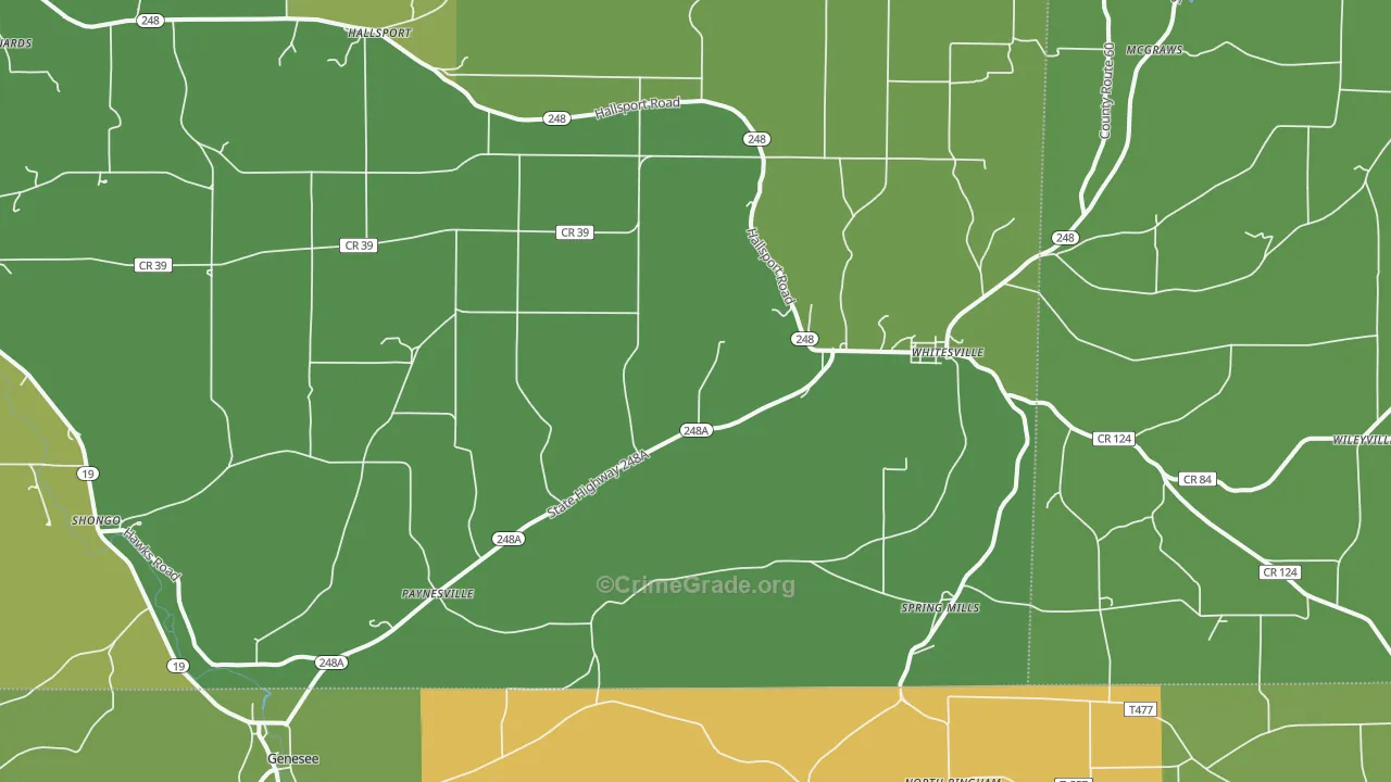 Whitesville, NY Map of Drug-Related Crime Rates