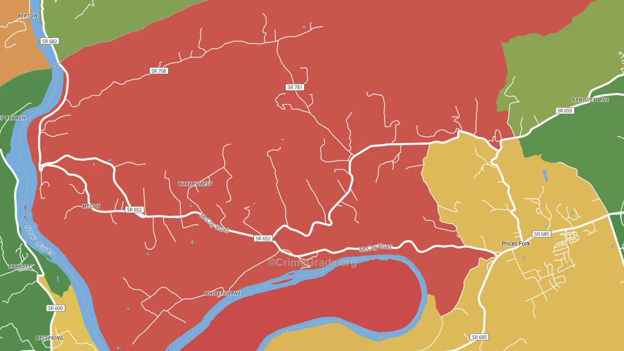 Whitethorne, VA Map of Drug-Related Crime Rates