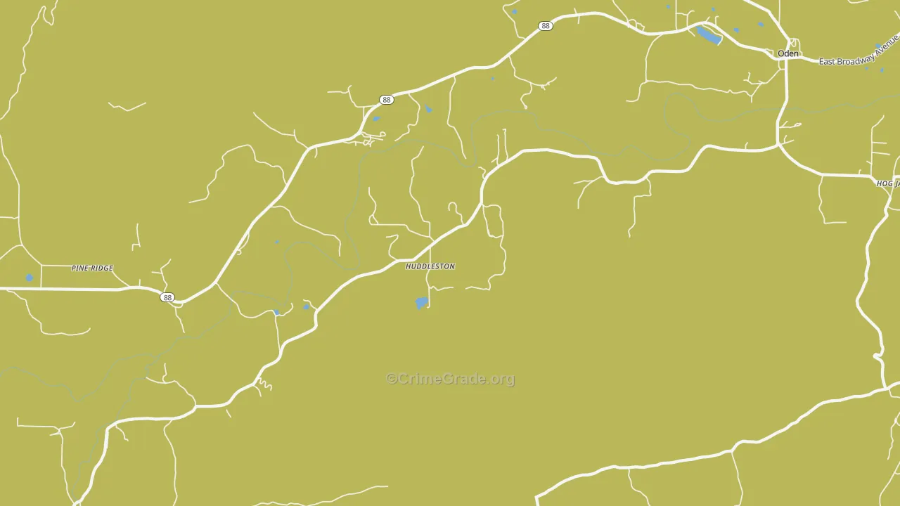 Whitetown, AR Map of Drug-Related Crime Rates
