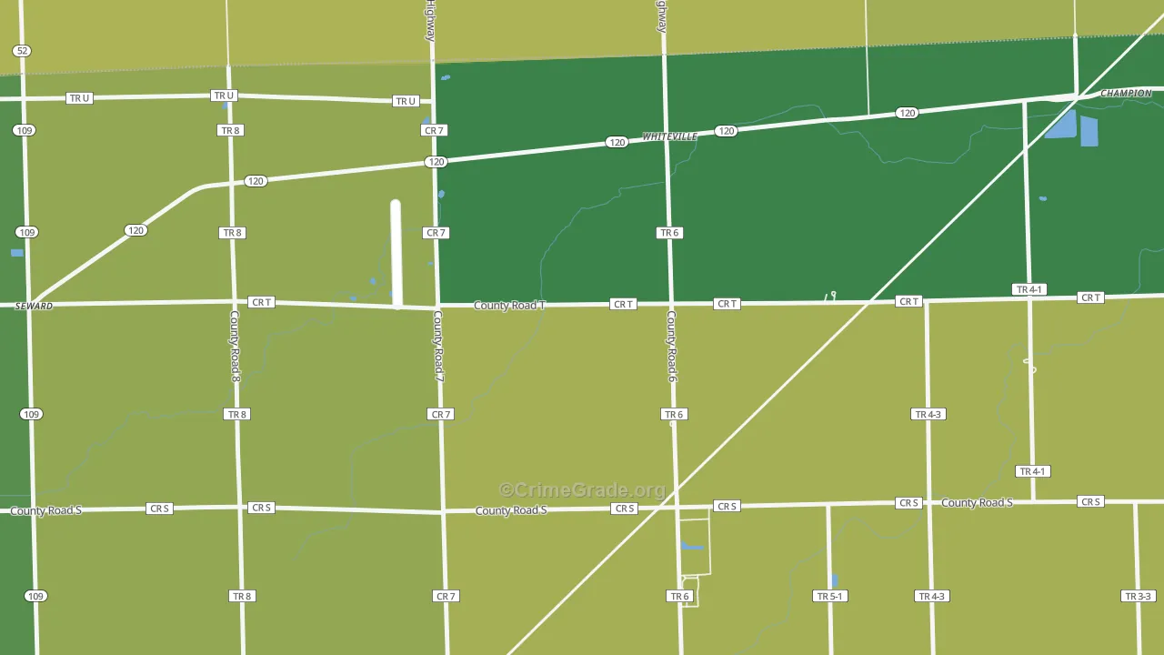 Whiteville, OH Map of Drug-Related Crime Rates