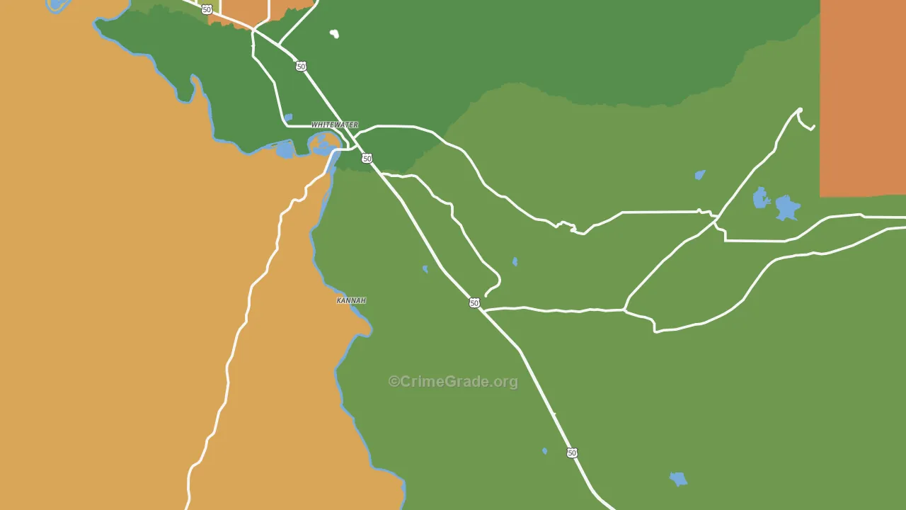 Whitewater, CO Map of Drug-Related Crime Rates
