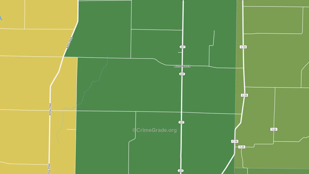 Whitewater, IN Map of Drug-Related Crime Rates
