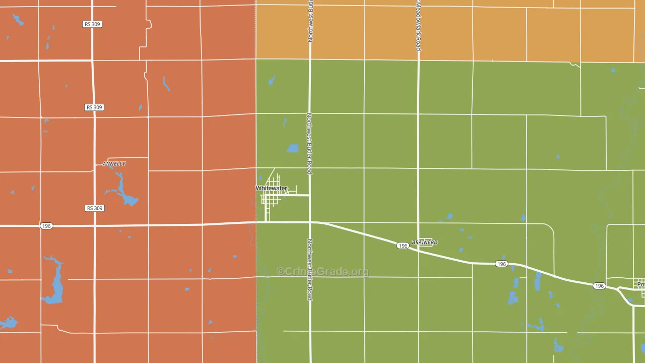 Whitewater, KS Map of Drug-Related Crime Rates