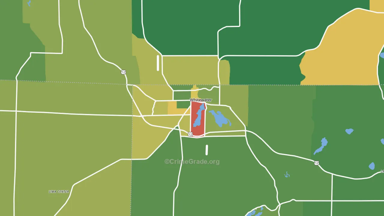 Whitewater, WI Map of Drug-Related Crime Rates