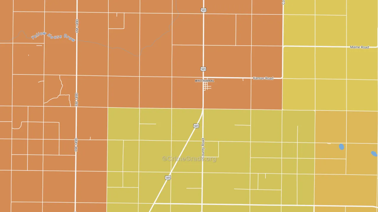 Whitharral, TX Map of Drug-Related Crime Rates