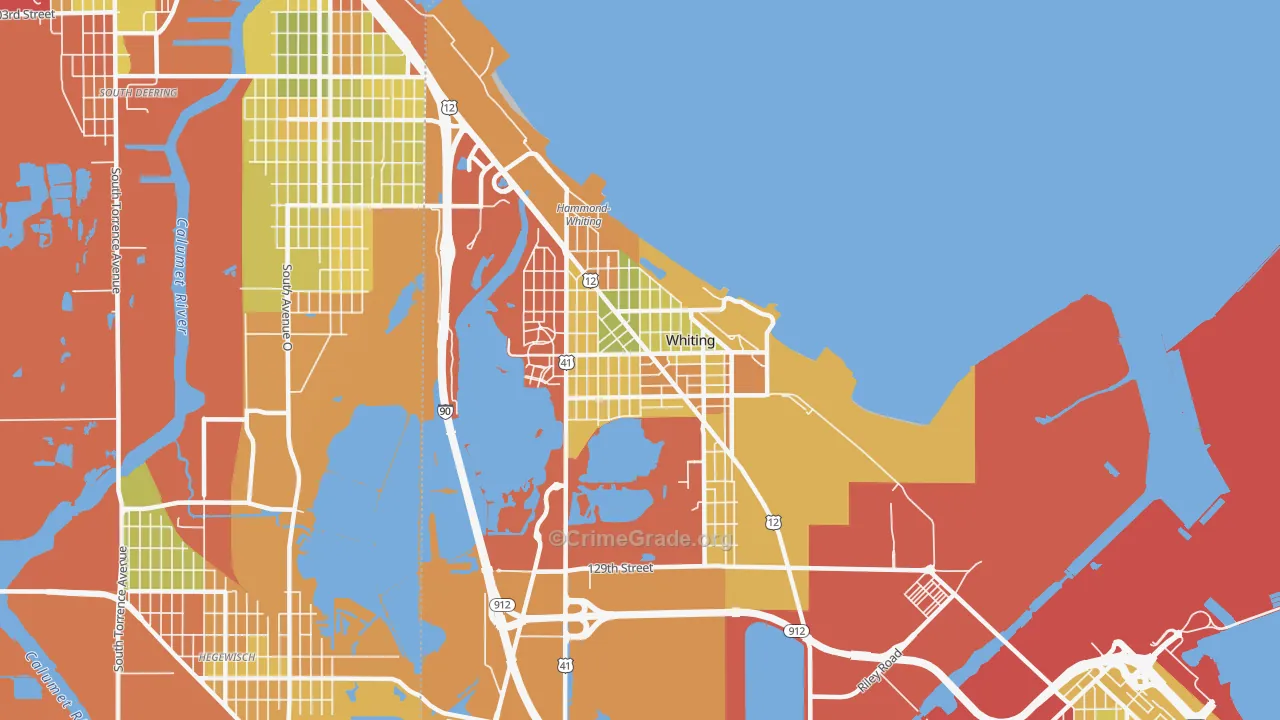 Whiting, IN Map of Drug-Related Crime Rates