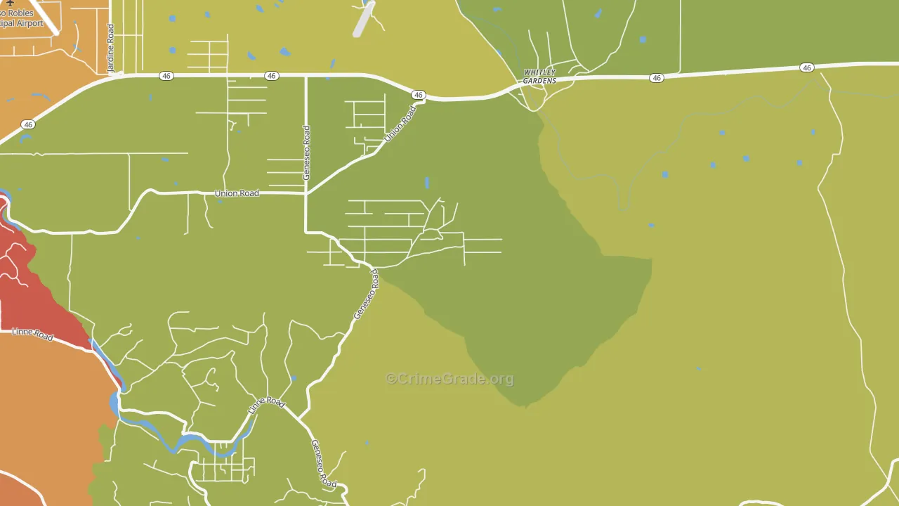 Whitley Gardens, CA Map of Drug-Related Crime Rates