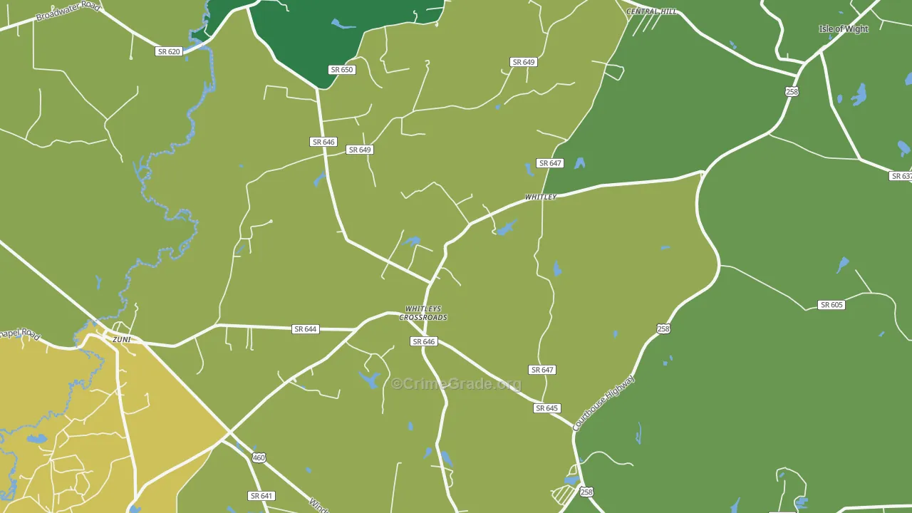 Whitley, VA Map of Drug-Related Crime Rates