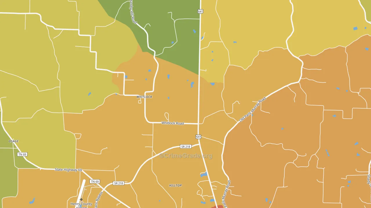 Whitlock, TN Map of Drug-Related Crime Rates