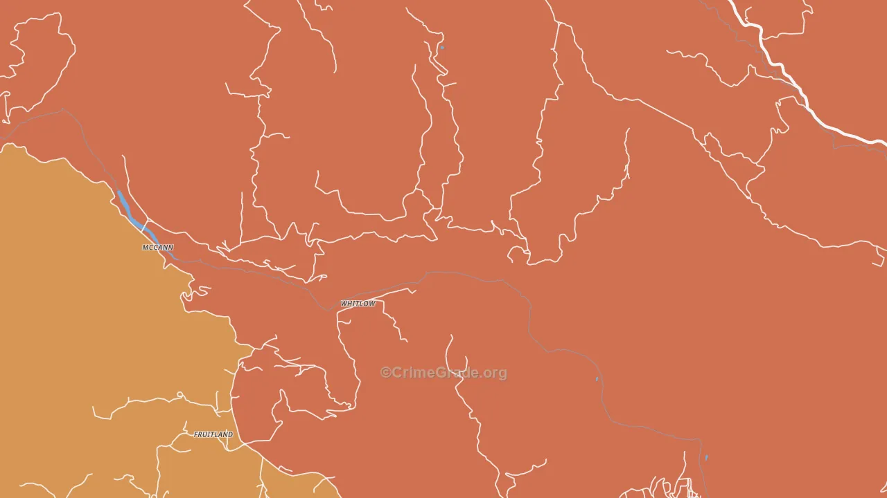 Whitlow, CA Map of Drug-Related Crime Rates