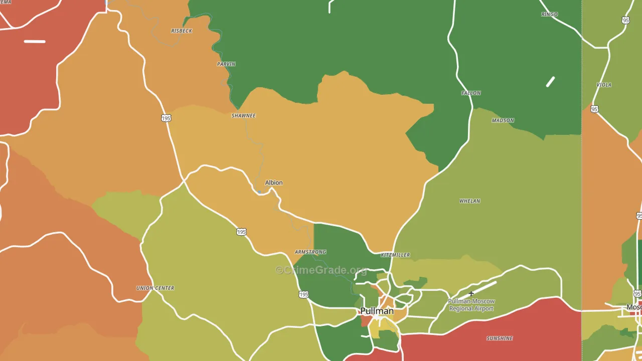 Whitman County, WA Map of Drug-Related Crime Rates