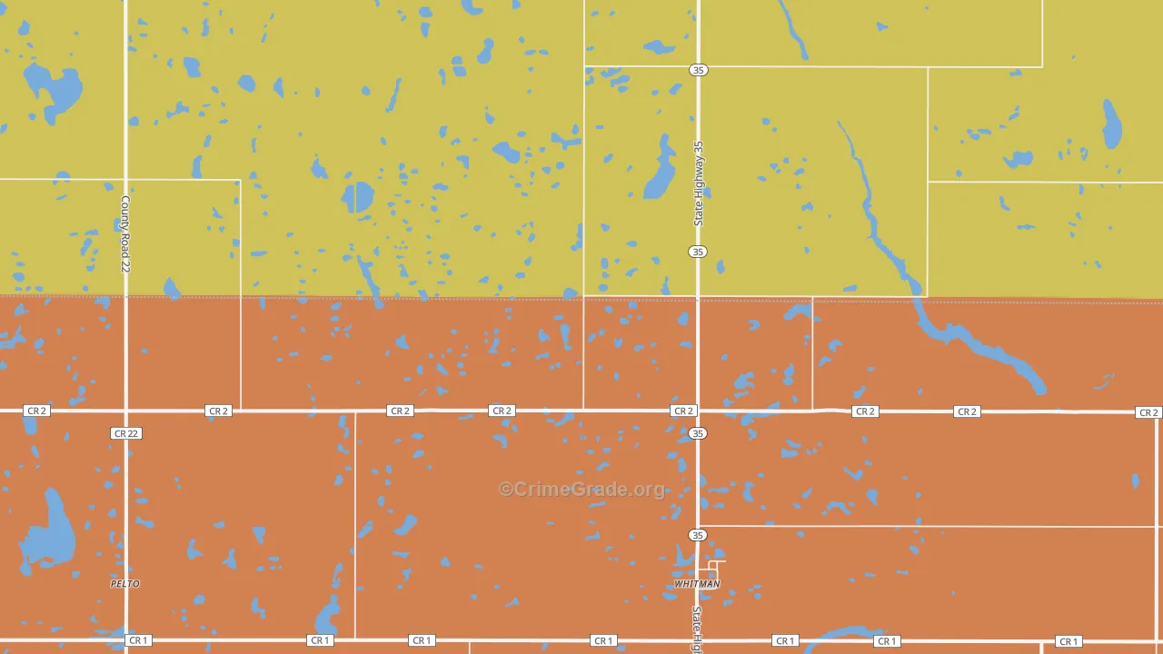 Whitman, ND Map of Drug-Related Crime Rates