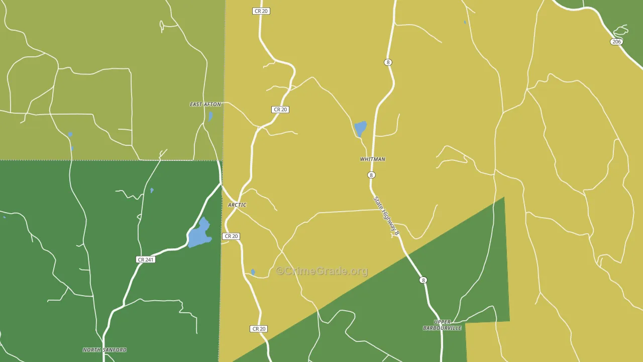 Whitman, NY Map of Drug-Related Crime Rates