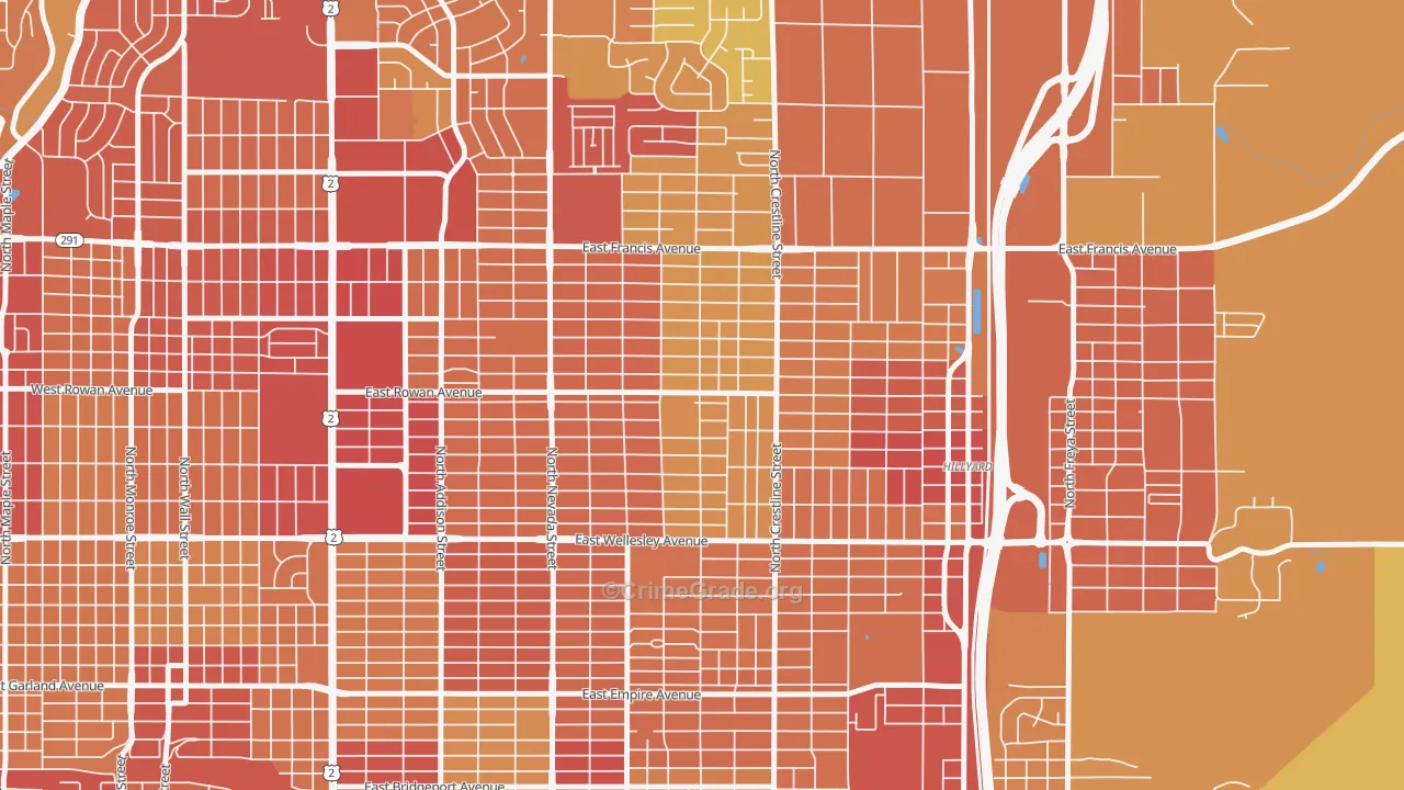 Whitman, Spokane, WA Map of Drug-Related Crime Rates