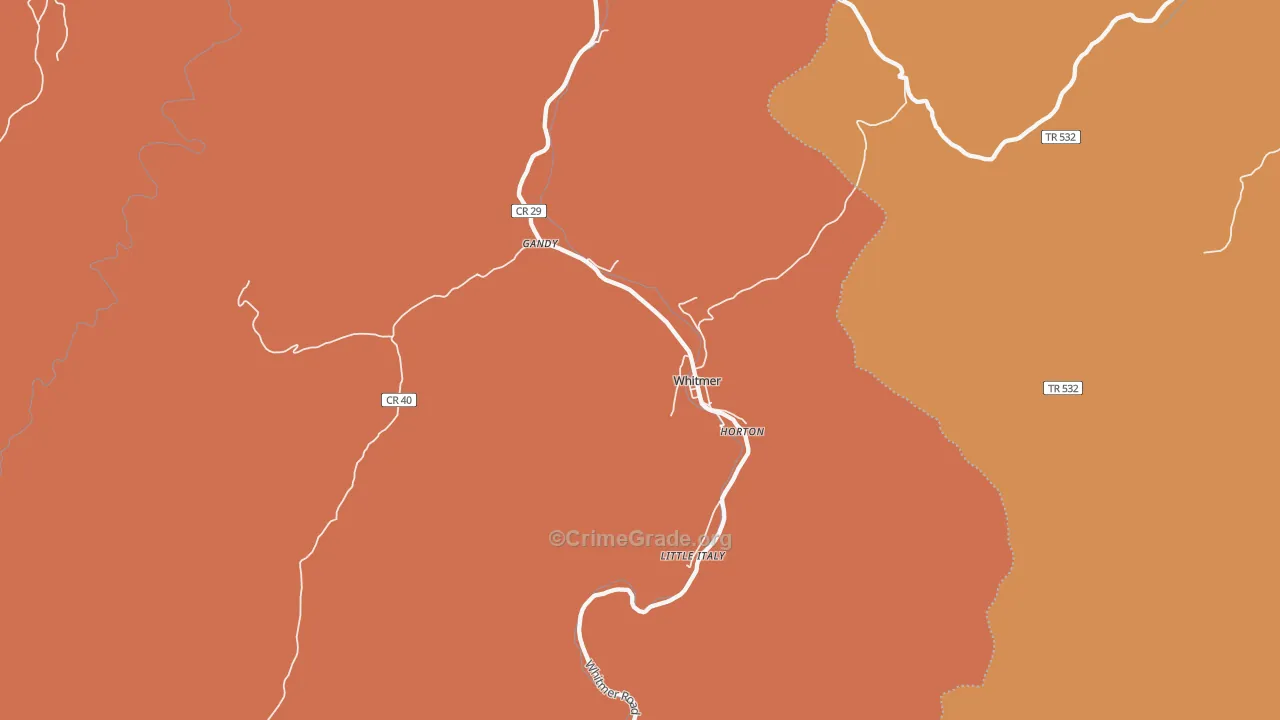Whitmer, WV Map of Drug-Related Crime Rates