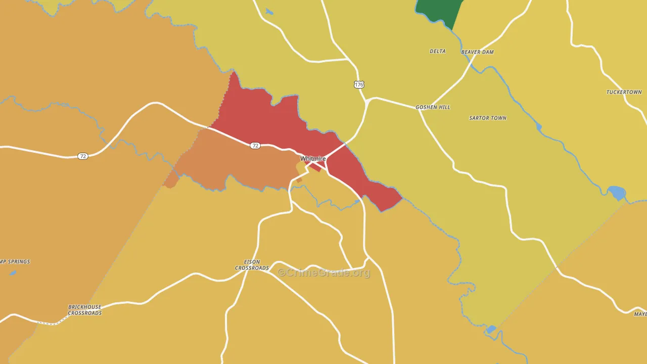 Whitmire, SC Map of Drug-Related Crime Rates