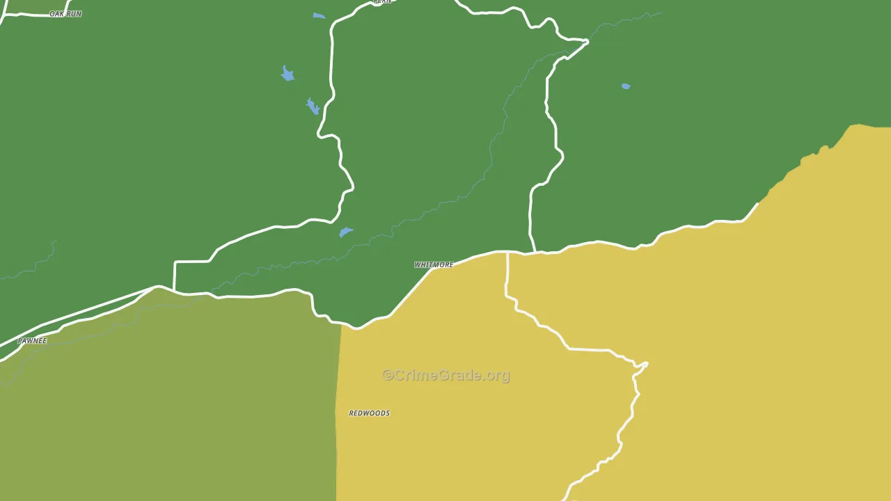 Whitmore, CA Map of Drug-Related Crime Rates