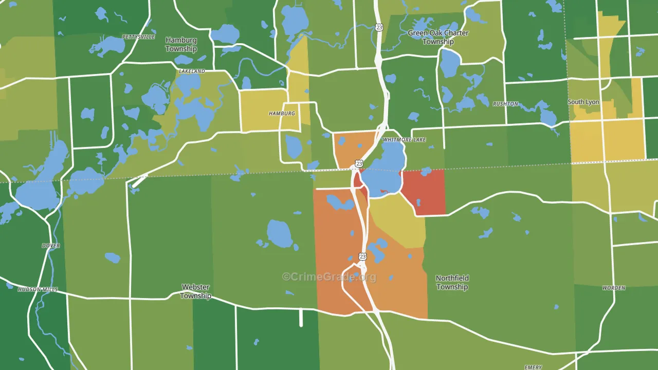 Whitmore Lake, MI Map of Drug-Related Crime Rates