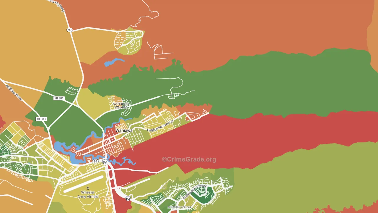 Whitmore Village, HI Map of Drug-Related Crime Rates