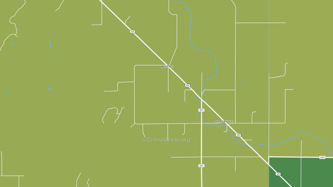 Whitney, MI Map of Drug-Related Crime Rates