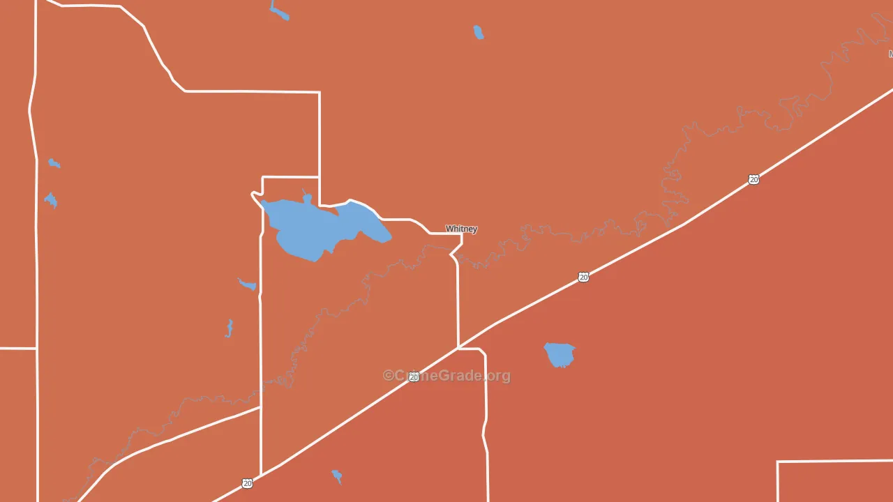 Whitney, NE Map of Drug-Related Crime Rates