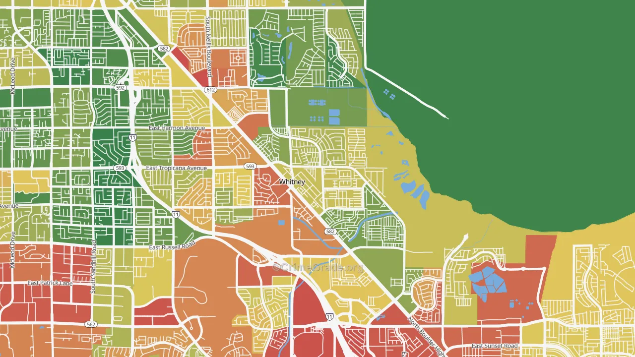 Whitney, NV Map of Drug-Related Crime Rates