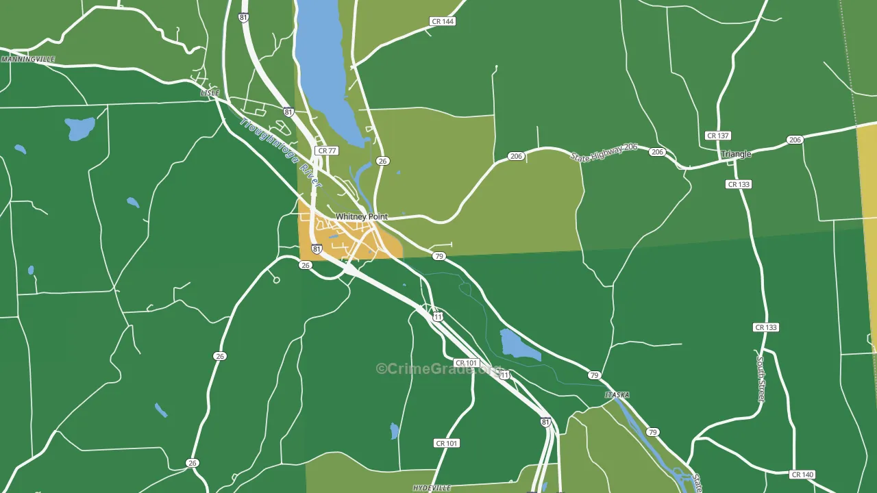 Whitney Point, NY Map of Drug-Related Crime Rates