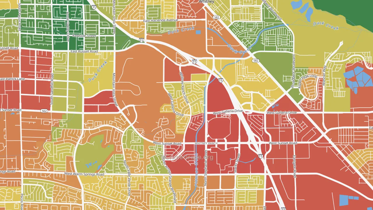 Whitney Ranch, Henderson, NV Map of Drug-Related Crime Rates