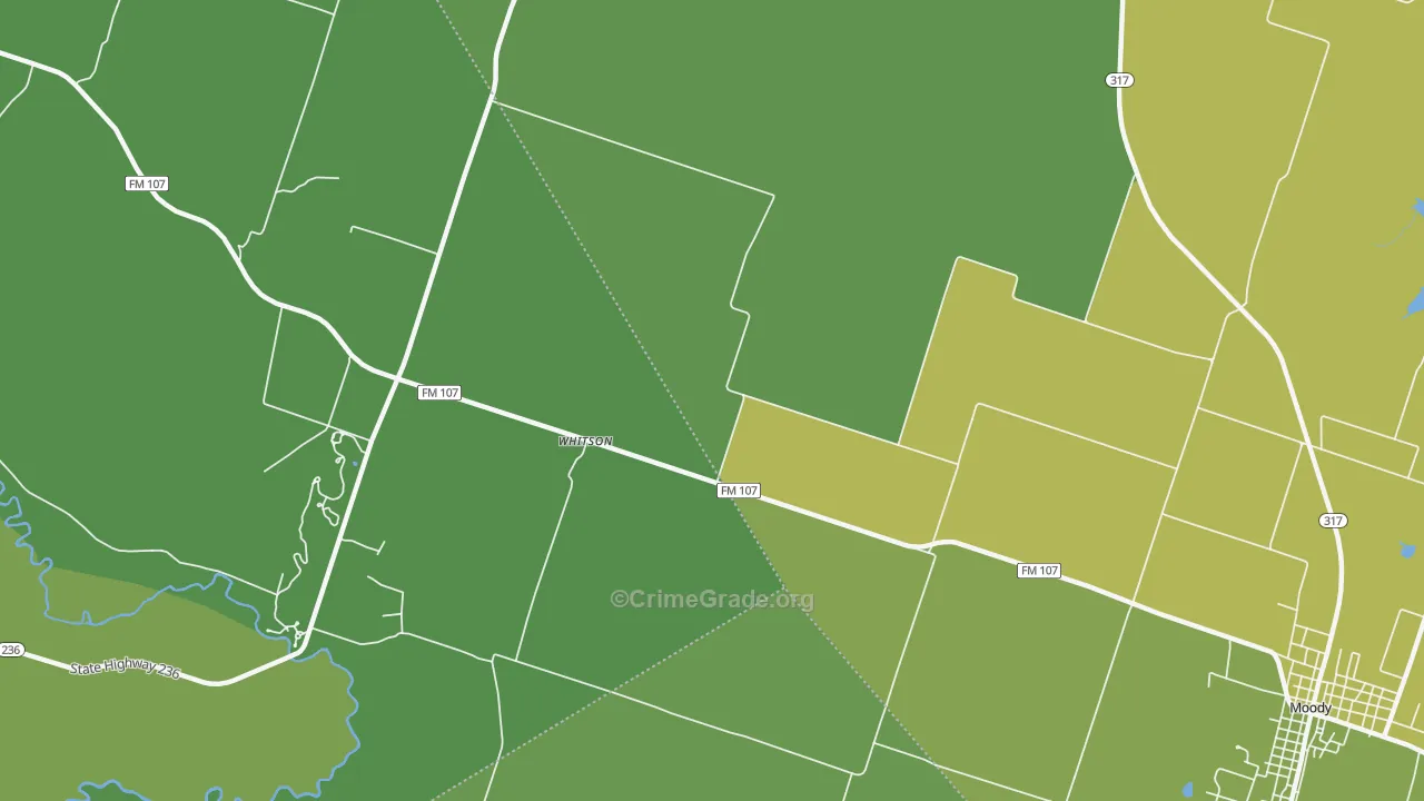Whitson, TX Map of Drug-Related Crime Rates