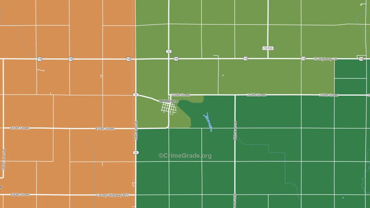 Whittemore, IA Map of Drug-Related Crime Rates