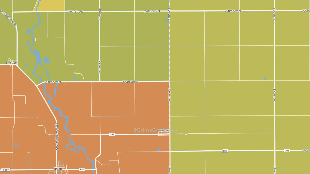 Whitten, IA Map of Drug-Related Crime Rates