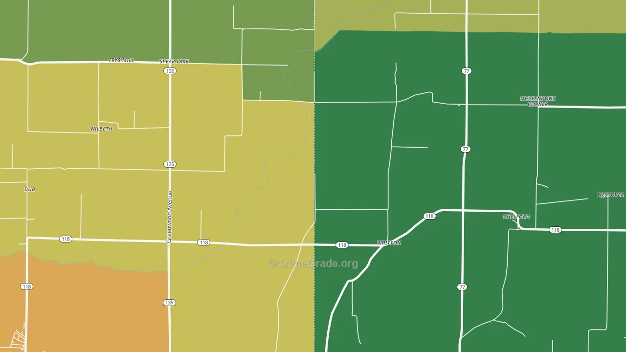 Whitton, AR Map of Drug-Related Crime Rates