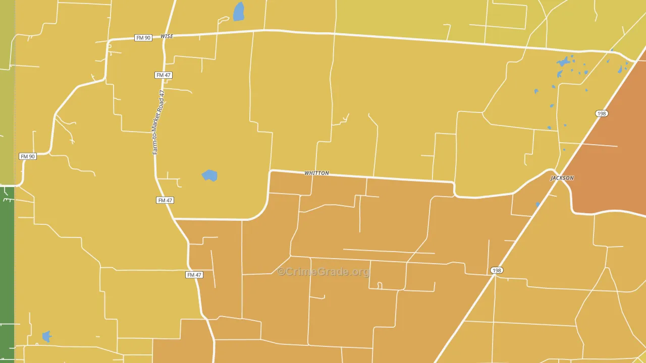 Whitton, TX Map of Drug-Related Crime Rates